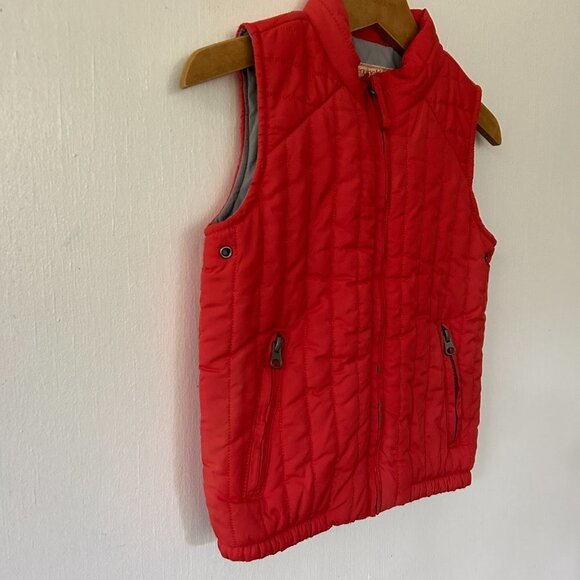 Genuine Kids Puffer Vest Size 4T Orange Zip Front Pockets Sleeveless - Picture 2 of 4